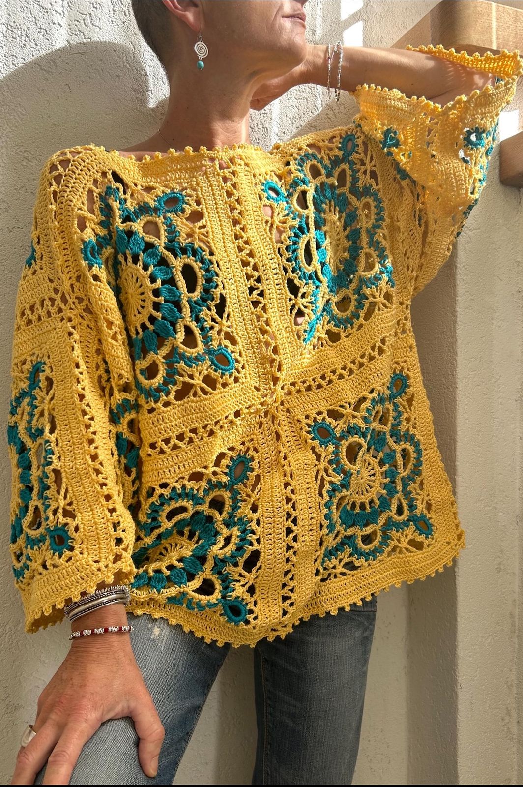 Sun Lace Sweater Crochet Pattern PDF 🇩🇪