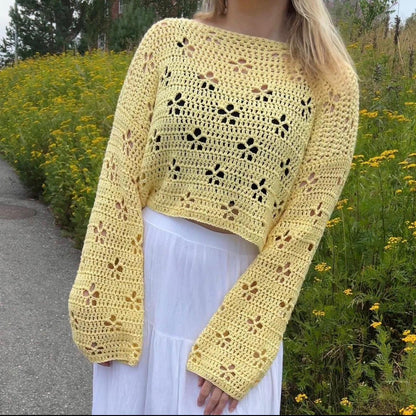 Cherry Blossom Pullover Häkelanleitung PDF 🇩🇪