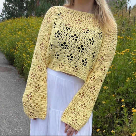Cherry Blossom Pullover Häkelanleitung PDF 🇩🇪