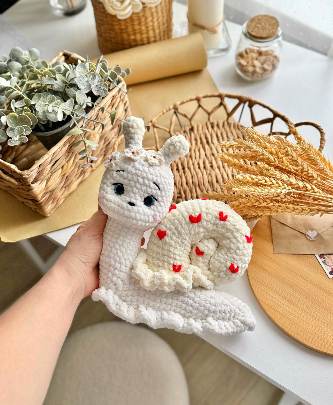 Plüsch-Schnecke Häkelanleitung PDF