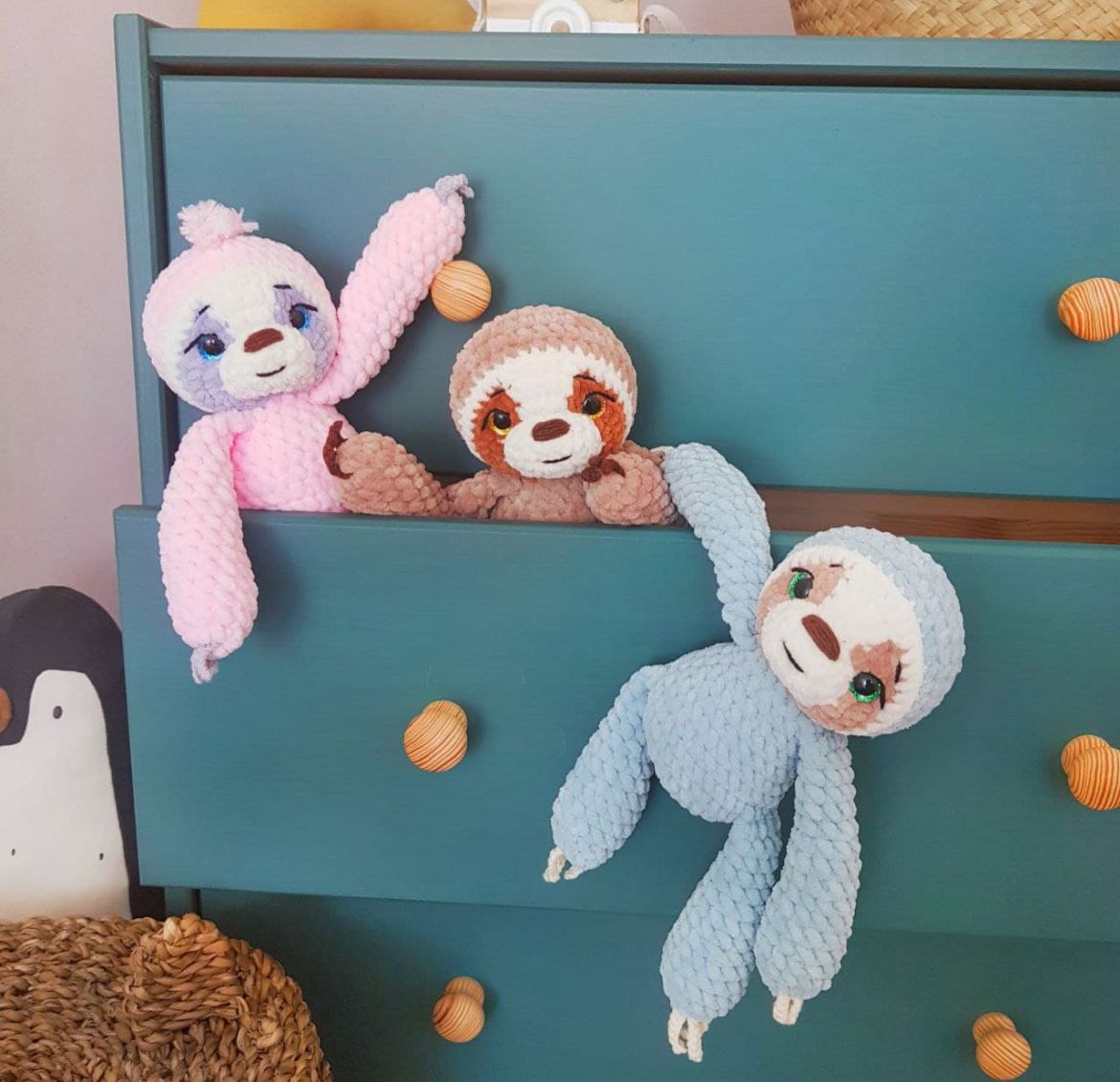 BABY SLOTH crochet pattern PDF 🇩🇪