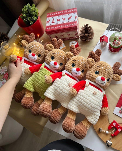 Renne de Noël “Lenya” – Modèle de crochet (PDF)